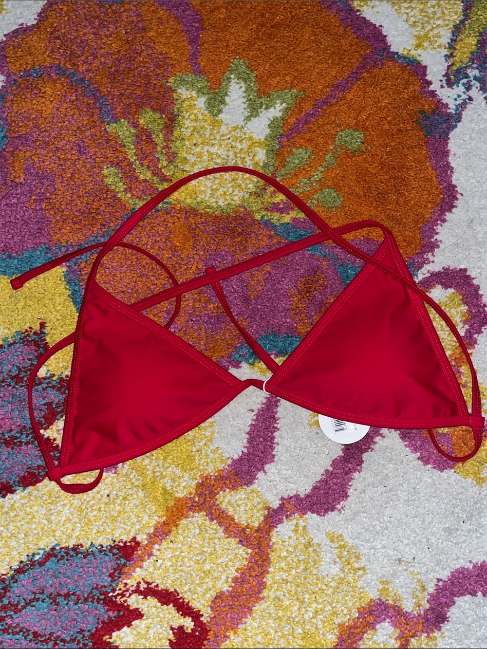NEW WITH TAGS LARGE LILY SCARLET RED 93 PLAY STREET MINIMAL TRIANGLE BIKINI - Picture 3 of 6